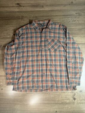 Royal Robbins Men’s Regular Fit Button Down Long Sleeve Plaid Shirt Size XL